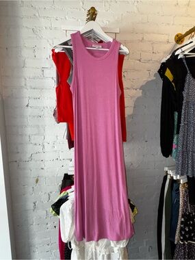 Motherhood Pink Sleeveless Maxi Tank Dress